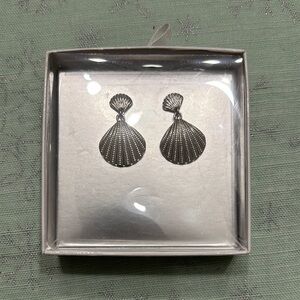 Silver Shell Dangle Earrings
